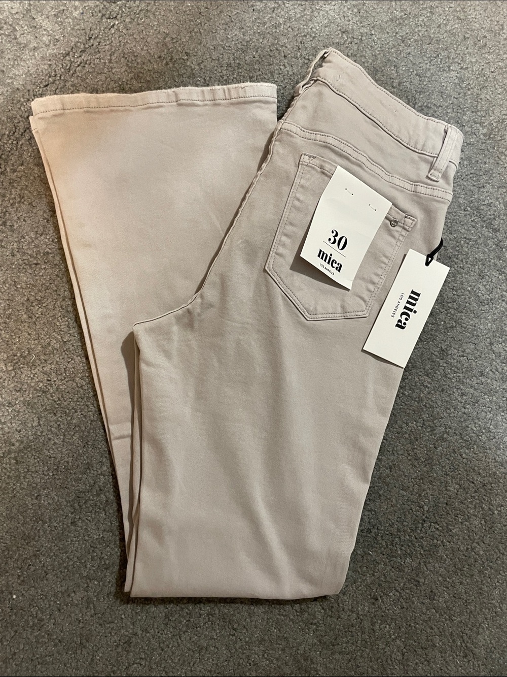 Mica High-Rise Flare Jeans in Light Grey